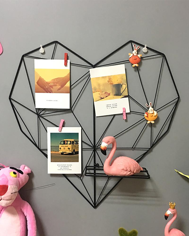 

Picture Photo Hanging Display Iron Rack Wall-Mounted Ins Grid Display Panel, Black