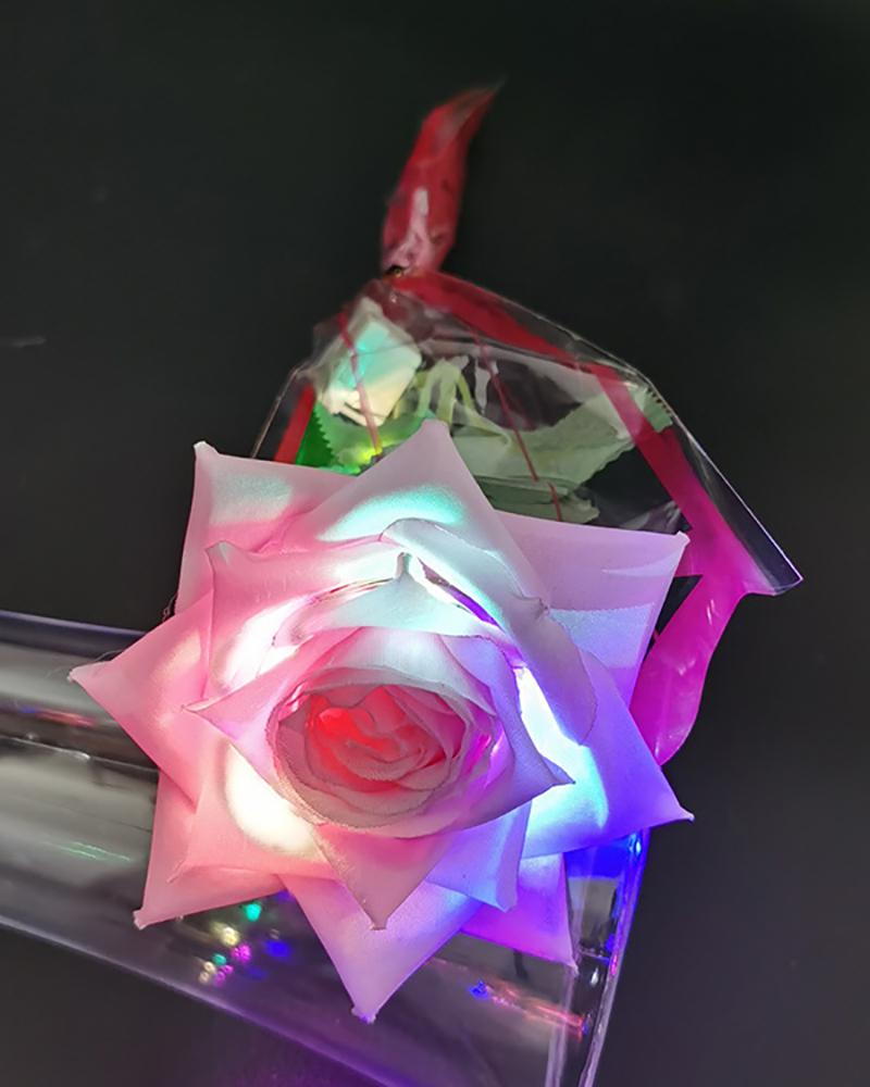 

Wedding Decoration Valentine's Day Artificial Flowers LED Rose Lasting Eternal Love Glowing Flower, Purple