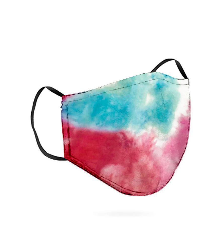 

Tie Dye Print Breathing Washable Valve Face Mask (2 filters as gift), Multicolor