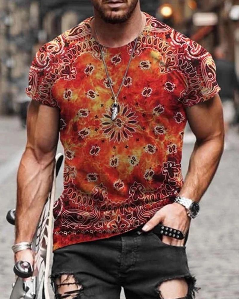

All Over Print Short Sleeve T-shirt, Multicolor