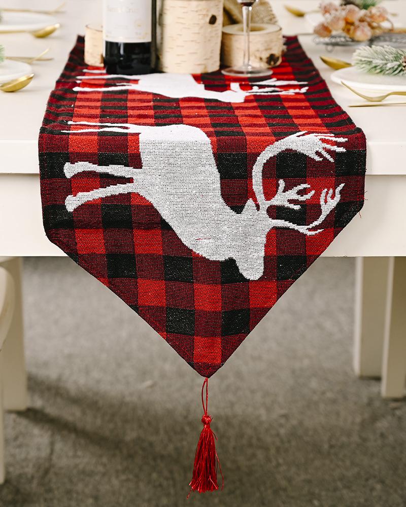 

1pc Christmas Table Runner Knit Xmas Home Decoration, Style7