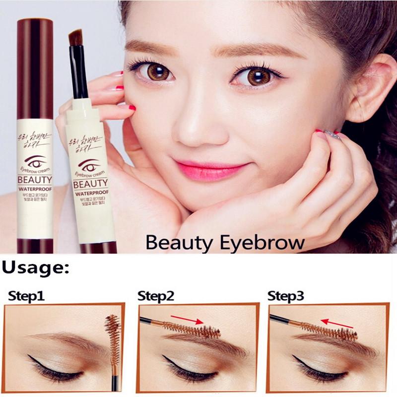 

Hot Sale New Fashion Eyebrow Mascara Cream Eye Brow Shadow Makeup Set Kit Waterproof 3 Colors Dye Eyebrow Gel Enhancer Brown, Gray