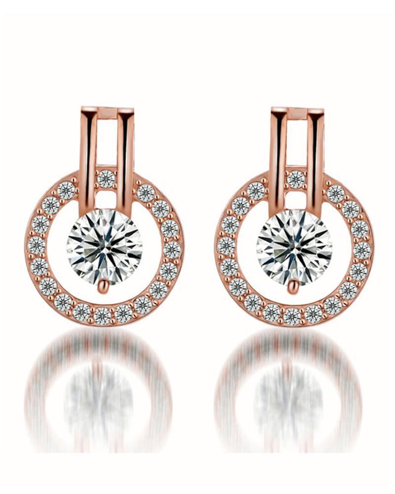 

1Pair Hollow Out Faux Geometric Earrings, Gold