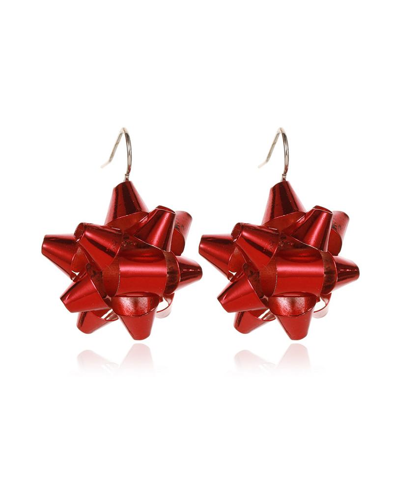 

Christmas Snowflake / Bell / Cactus Pattern Drop Earring, Style2