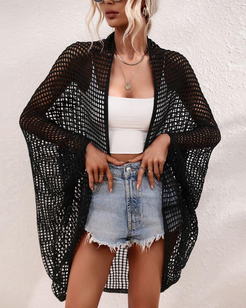 

Hollow Out Open Front Cover Up, Black