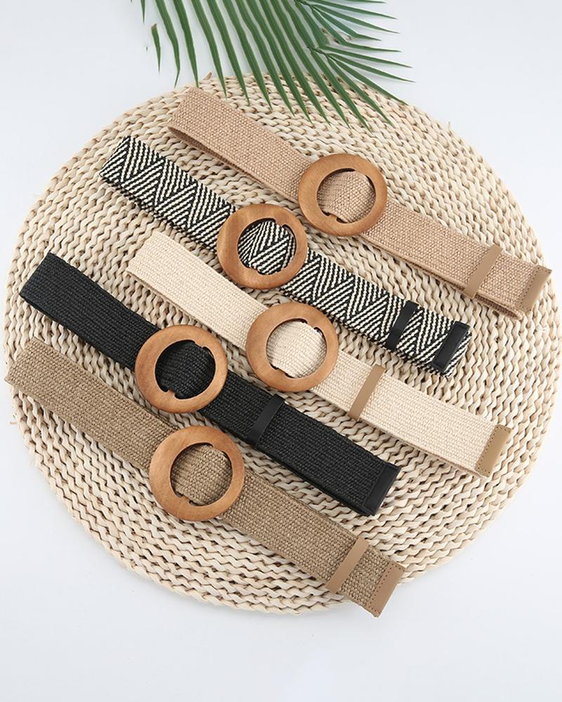 

Clan Straw Woven Elastic Stretch Waist Belt, Style2