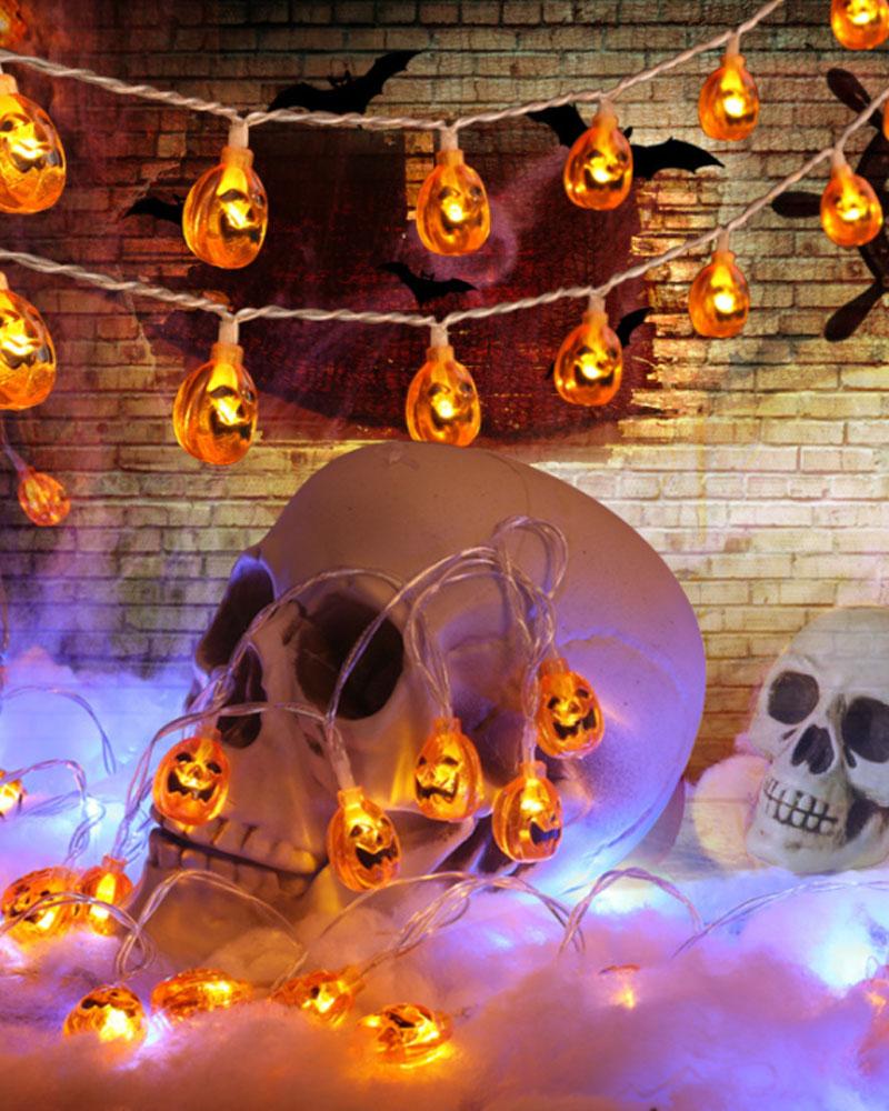 

Halloween LED String Lights Battery Operated Pumpkin Bulb Light For Home Mantel Porch Garden Yard Outside Entryway Decoration, Style2
