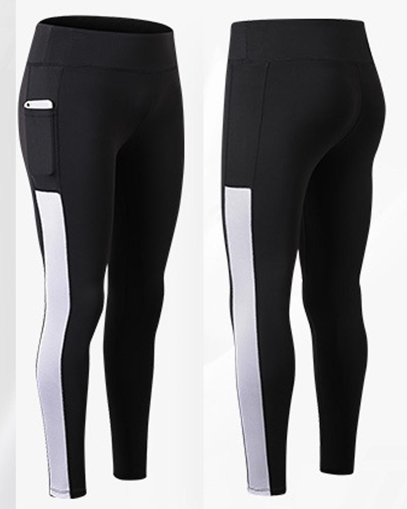 

Pocket Design High Waist Butt Lift Leggings, Blackwhite