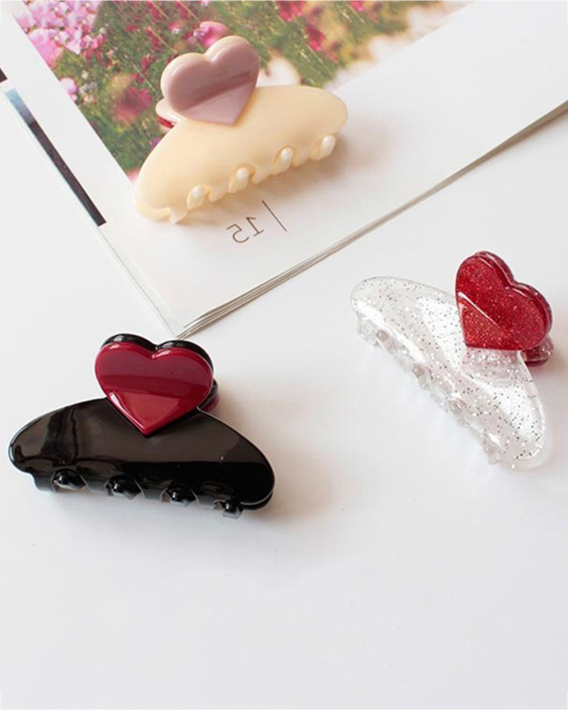 

1pcs Heart Shaped Hair Claw, Style3