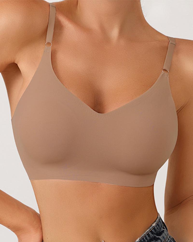 

Padded Seamless Wireless Bra, Coffee