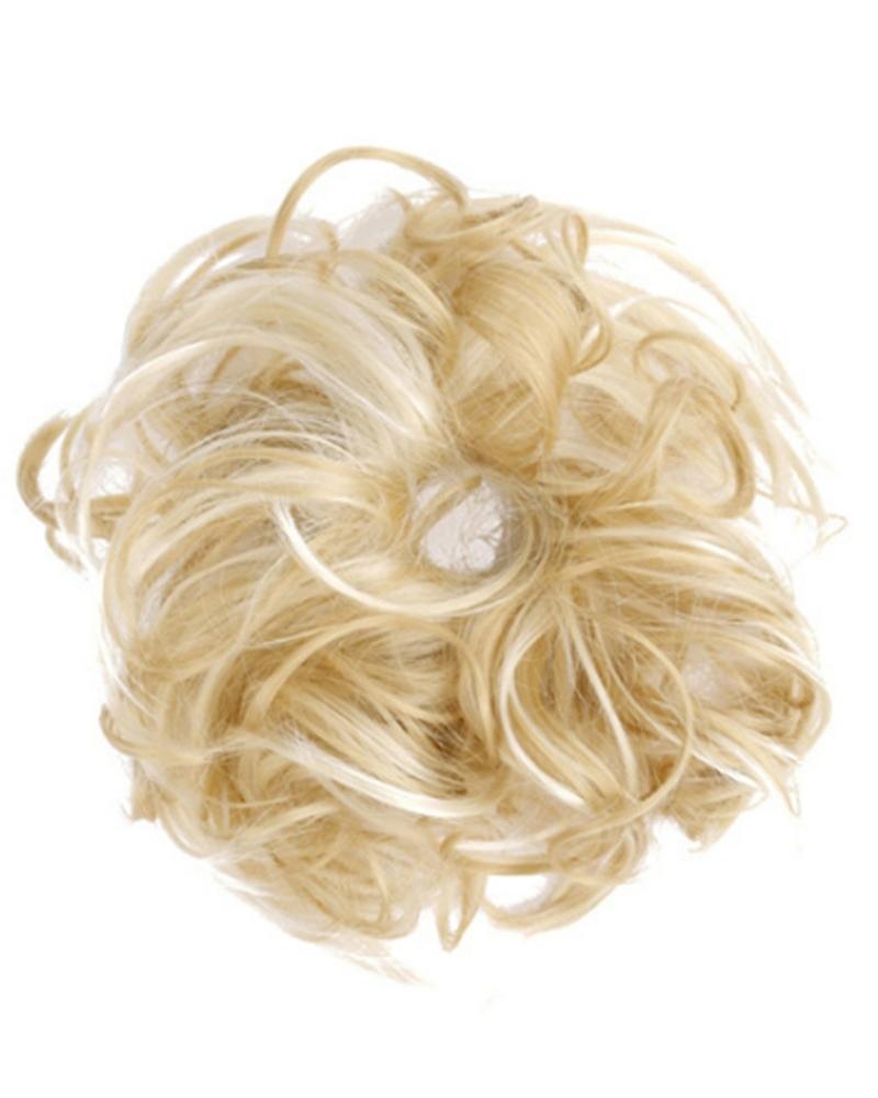 

Messy Chignon With Rubber Band Donut Hair Bun High Temperature Fiber Hairpieces, Style11