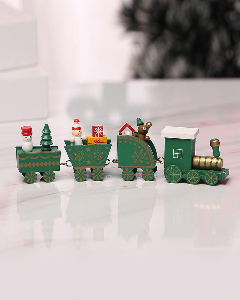 

Mini Four-section Train Christmas Decorations, Green