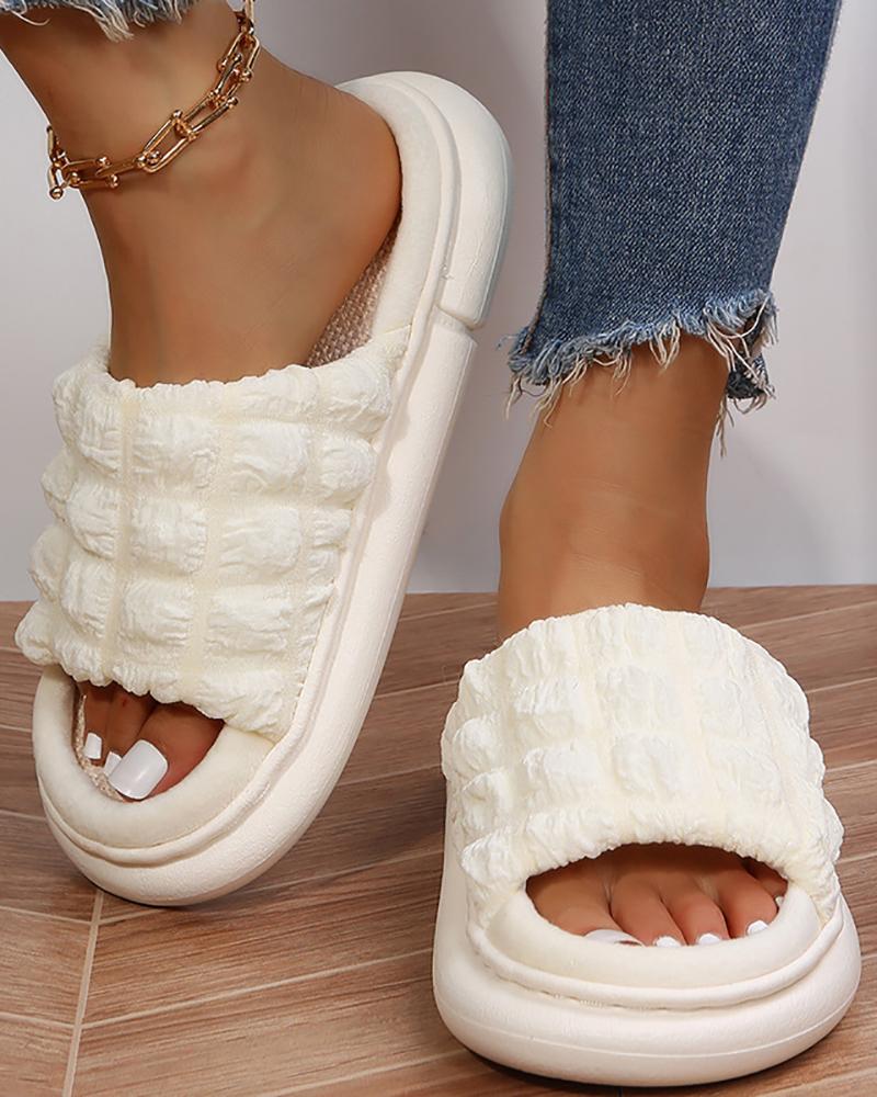 

One Strap Non Slip Slippers, Beige