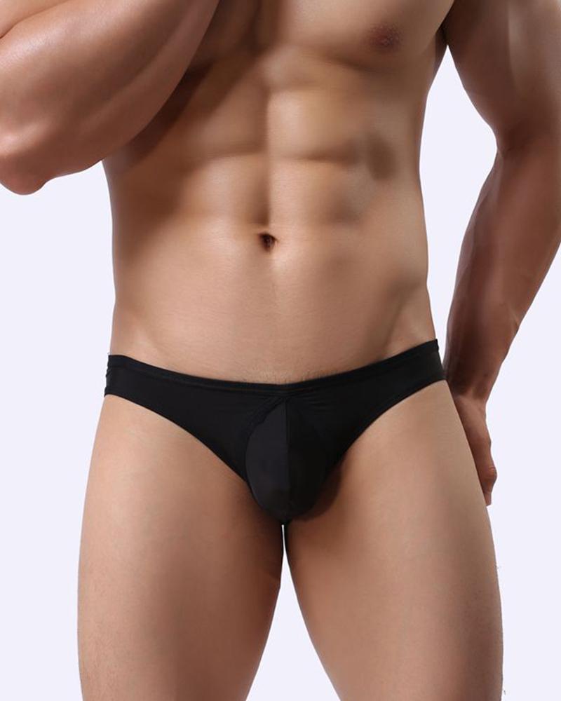 

Color Border Slim High Elastic Panties Underwear, Black