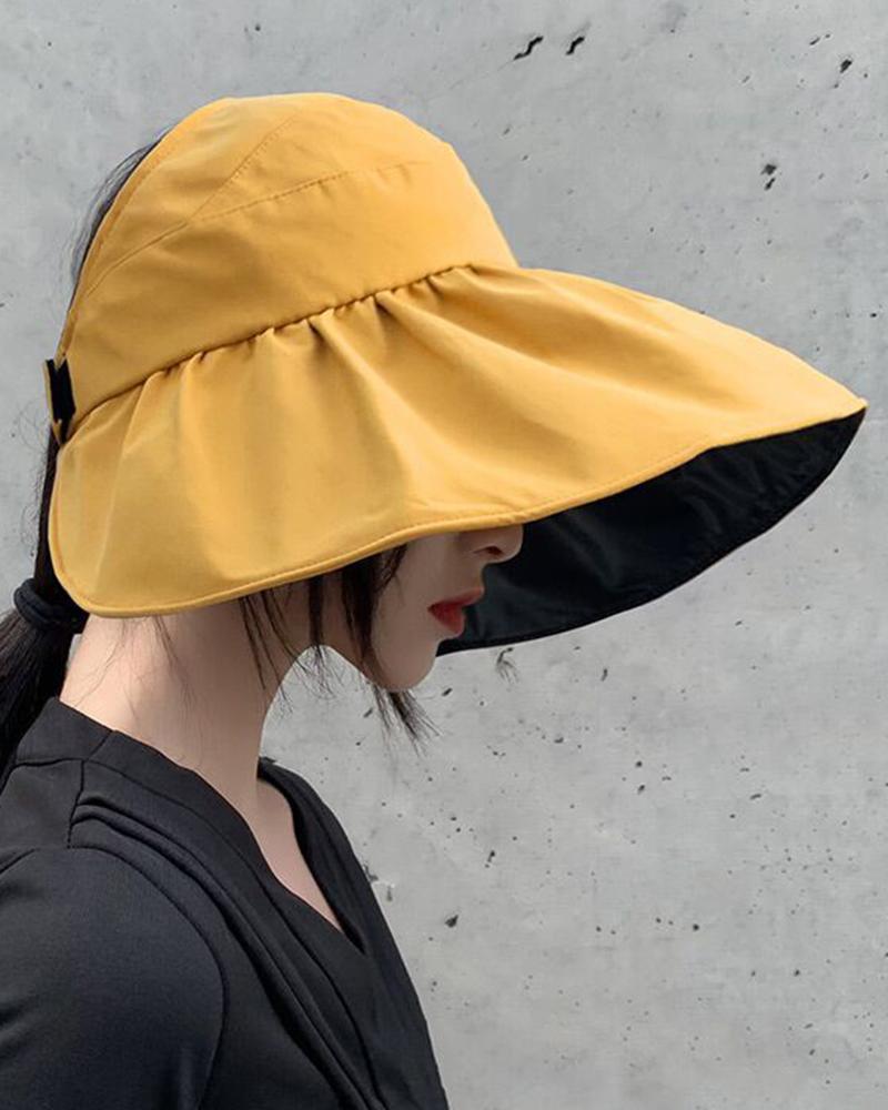 

Wide Brim Folding Sun Visor Hat, Yellow
