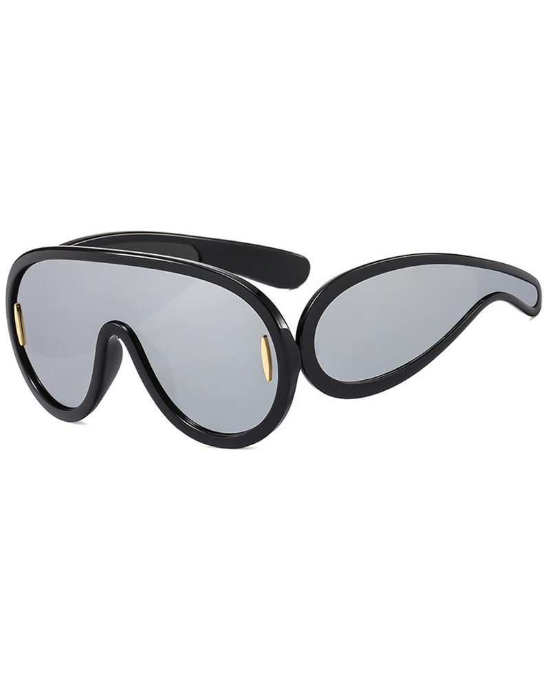 

1Pair Flat Top Vintage Trendy Sunglasses, Dark grey