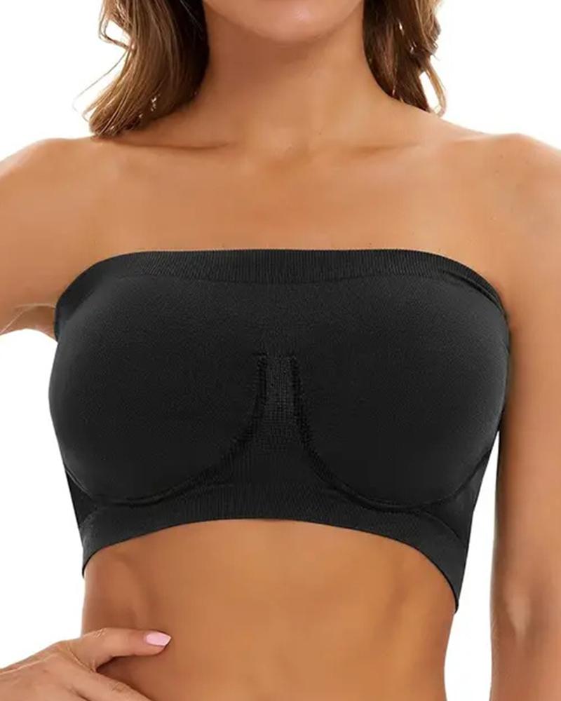 

Bandeau Strapless Non Padded Bralette, Black