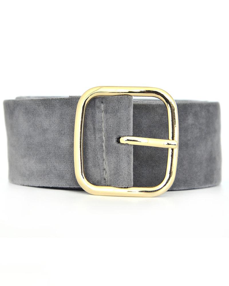 

1PCS Suede Eyelet Buckled Casual Belt, Gray