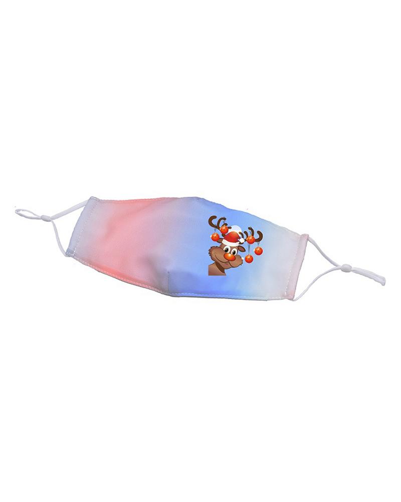 

Christmas Gradient Color Mixed Print Breathable Face Mask, Style8
