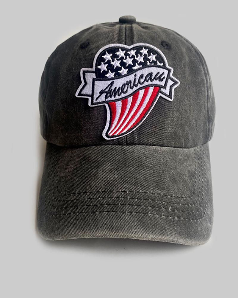 

Independence Day American Flag Letter A Pattern Cap, Style2