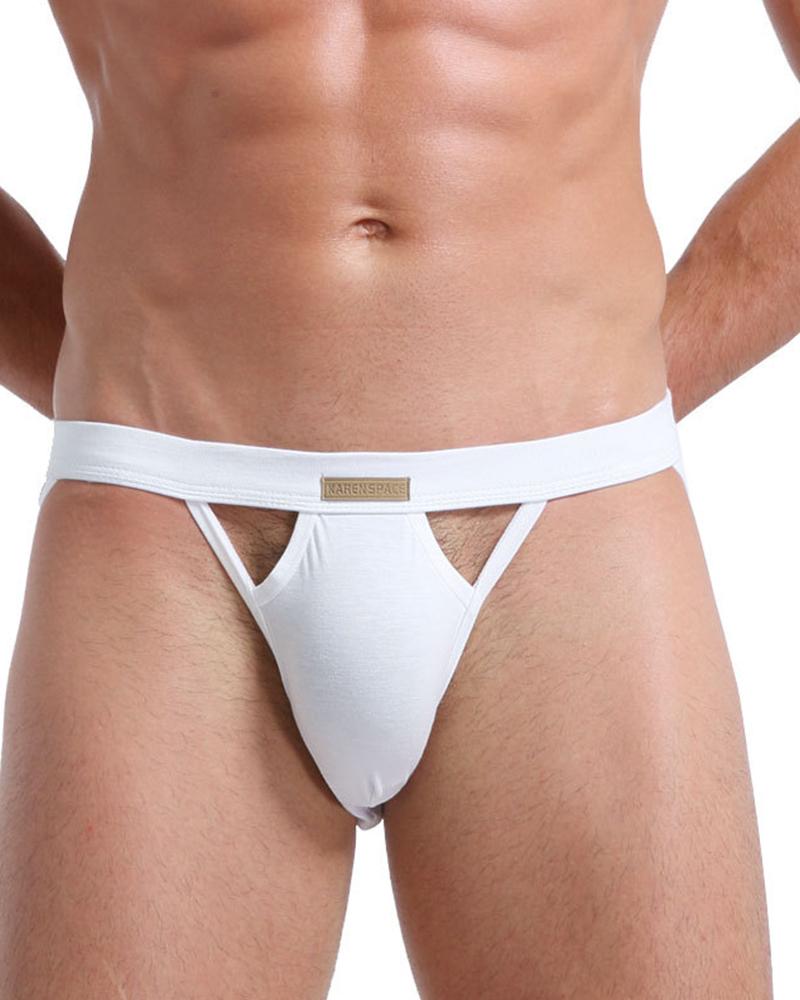 

Solid Cut-out Skinny T-string Panties Underwear, White