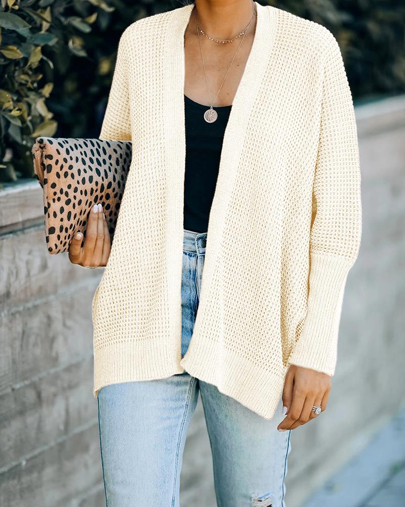 

Long Sleeve Open Front Cardigan, Apricot