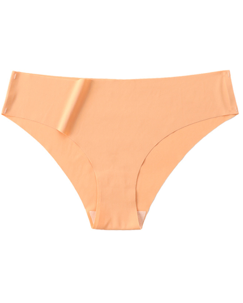 

Skinny Low Waist Solid Color Seamless Panties, Orange