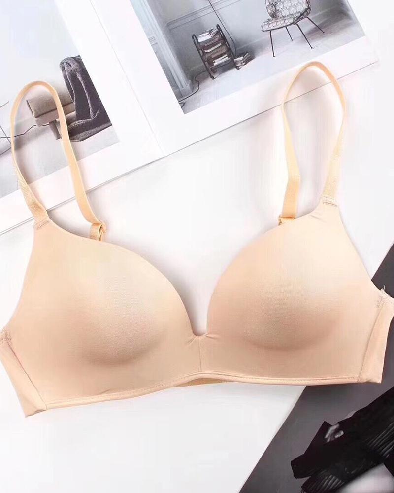 

Breathable Light Padded Seamless Comfort Bralette, Beige