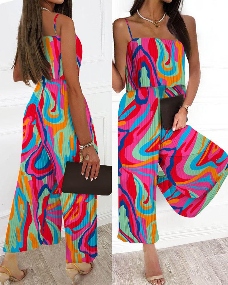Textured Strap Wide Leg Jumpsuit_CWSJS00443