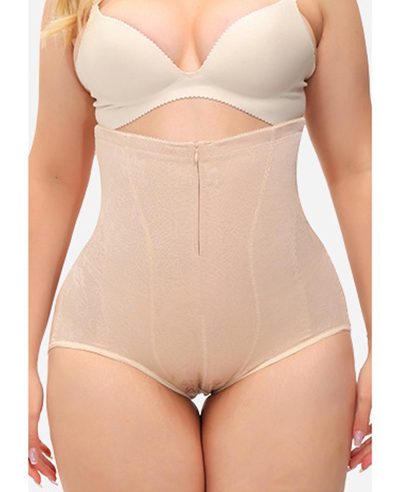 

Plus Size High Waist Body Shaper Underwear Postpartum Tummy Control Shapewear Butt Lifting Panty, Apricot