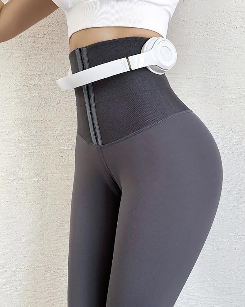 

Tummy Control High Waist Butt Lifting Lined Active Pants, Gray