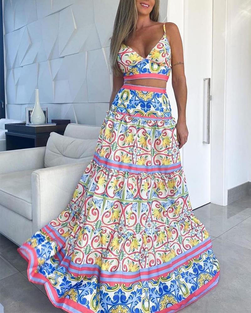 

Boho Floral Two-Piece Set, Multicolor