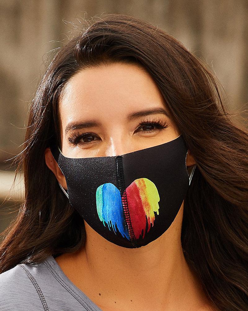

Tie Dye Print Breathable Mouth Mask Washable And Reusable, Black