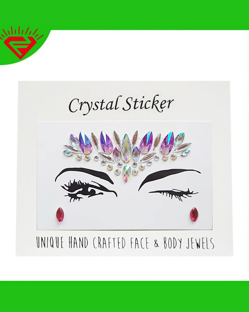 

Face Gems Tattoo Stickers Acrylic Crystal Glitter Stickers, Style4