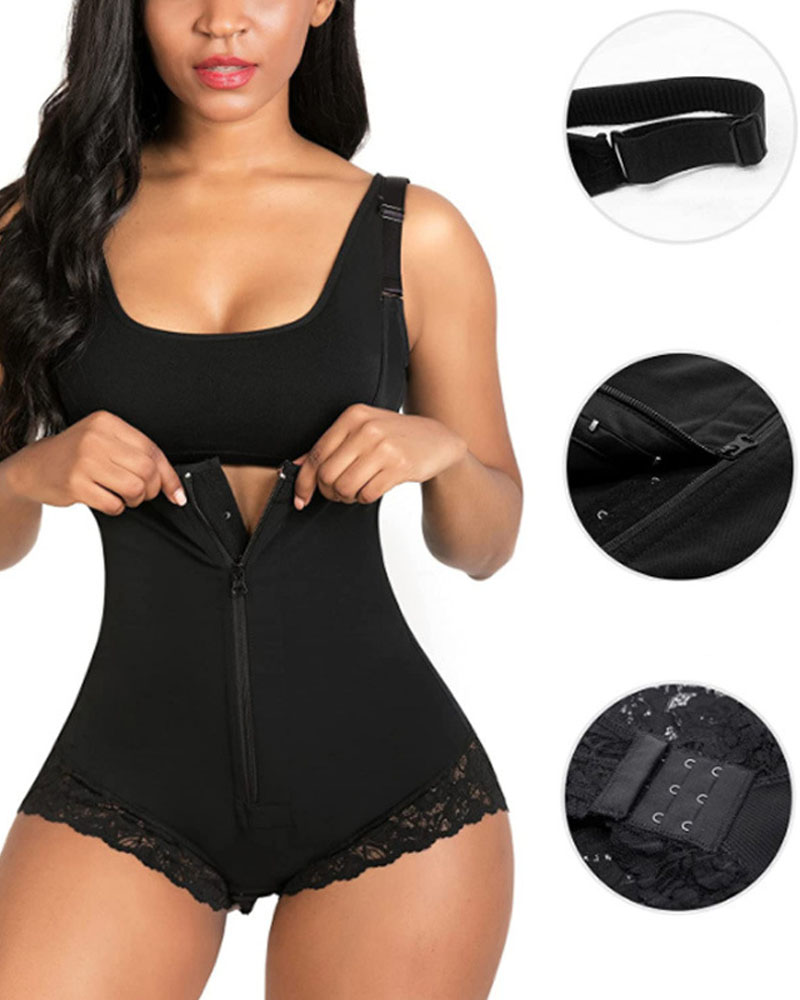 

Body Shaping Waist Trainer Tummy Control Chest Supporting Vest Compression Shapewear, Black