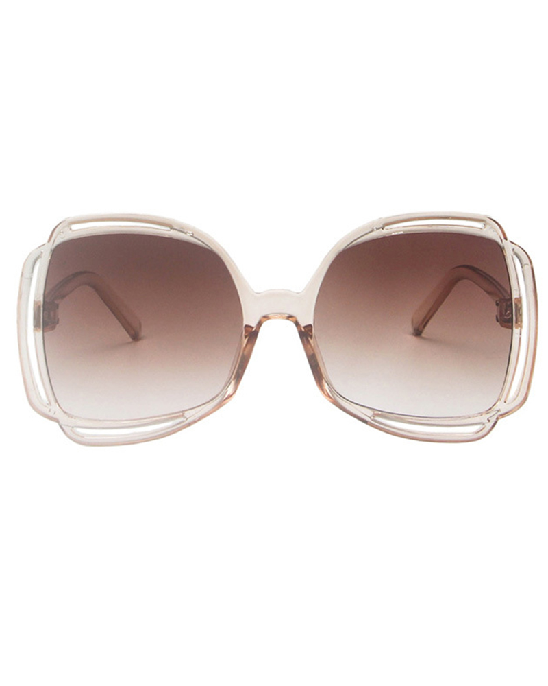 

1Pair Fashionable Hollow Sunglasses, Champagne