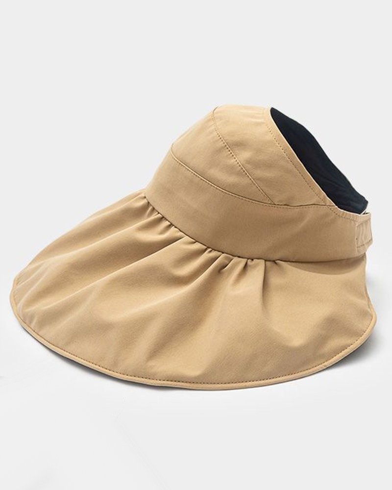 

Wide Brim Folding Sun Visor Hat, Khaki