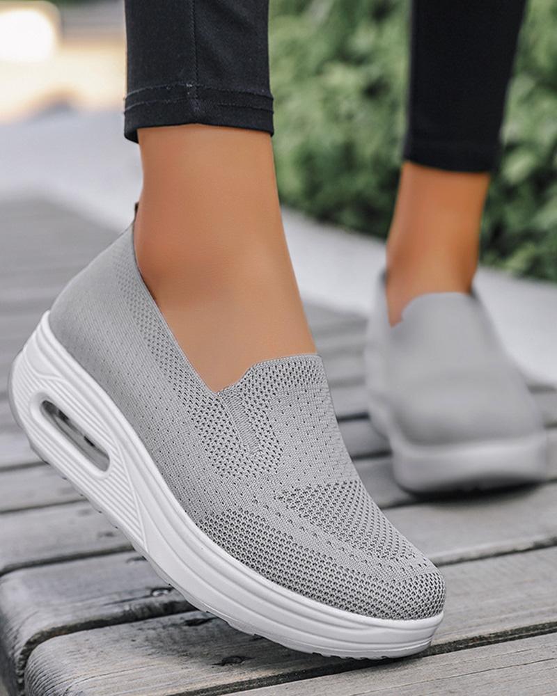 

Breathable Slip On Muffin Sneakers, Gray