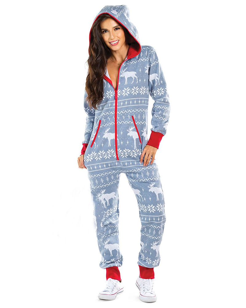 

Zipper Design Hooded Top & Pants Set, Style3