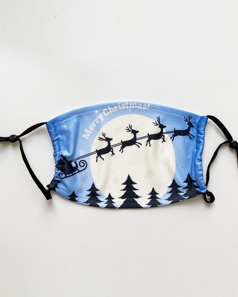 

Christmas Santa Reindder Print PM 2.5 Face Mask With Filter For Kids, Style1
