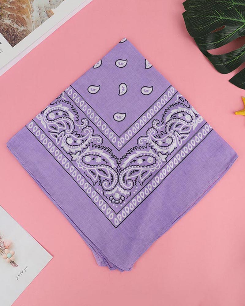 

12PCS Paisley Cowboy Bandanas Head Wrap, Purple