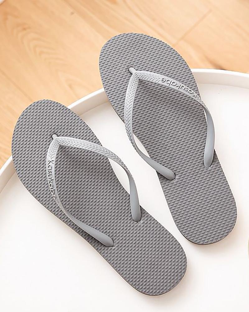 

Toe Post Non Slip Flip Flops, Gray