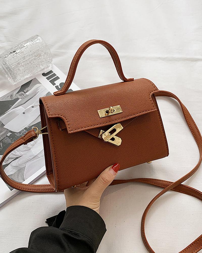 

Top Handle Trendy Crossbody Satchel Bag, Brown