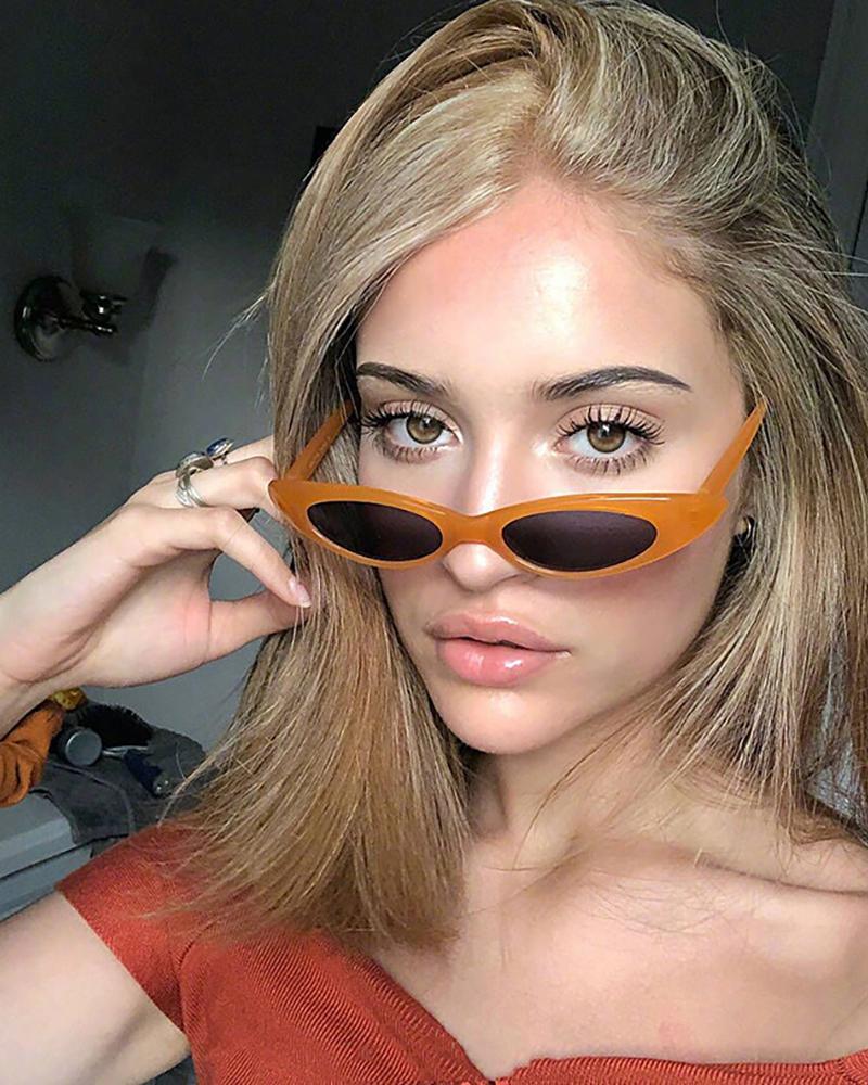 

1Pair Cat Eye Tinted Lens Sunglasses, Yellow