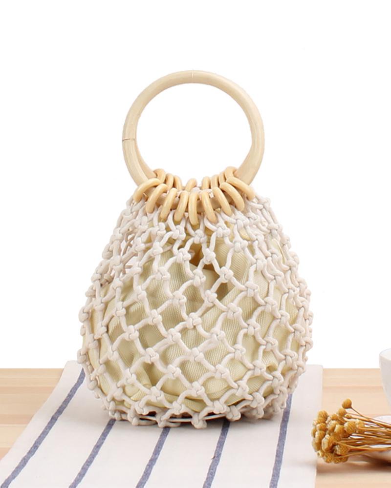 Hollow Out Crochet Braided Beach Handbag