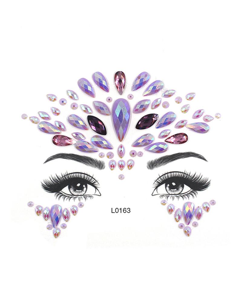 

Face Gems Tattoo Stickers Acrylic Crystal Glitter Stickers, Style3