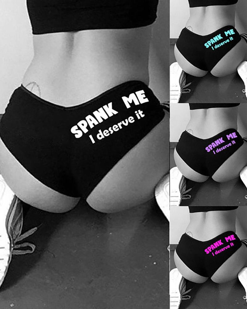 

Slogan Print Sexy Panty, White