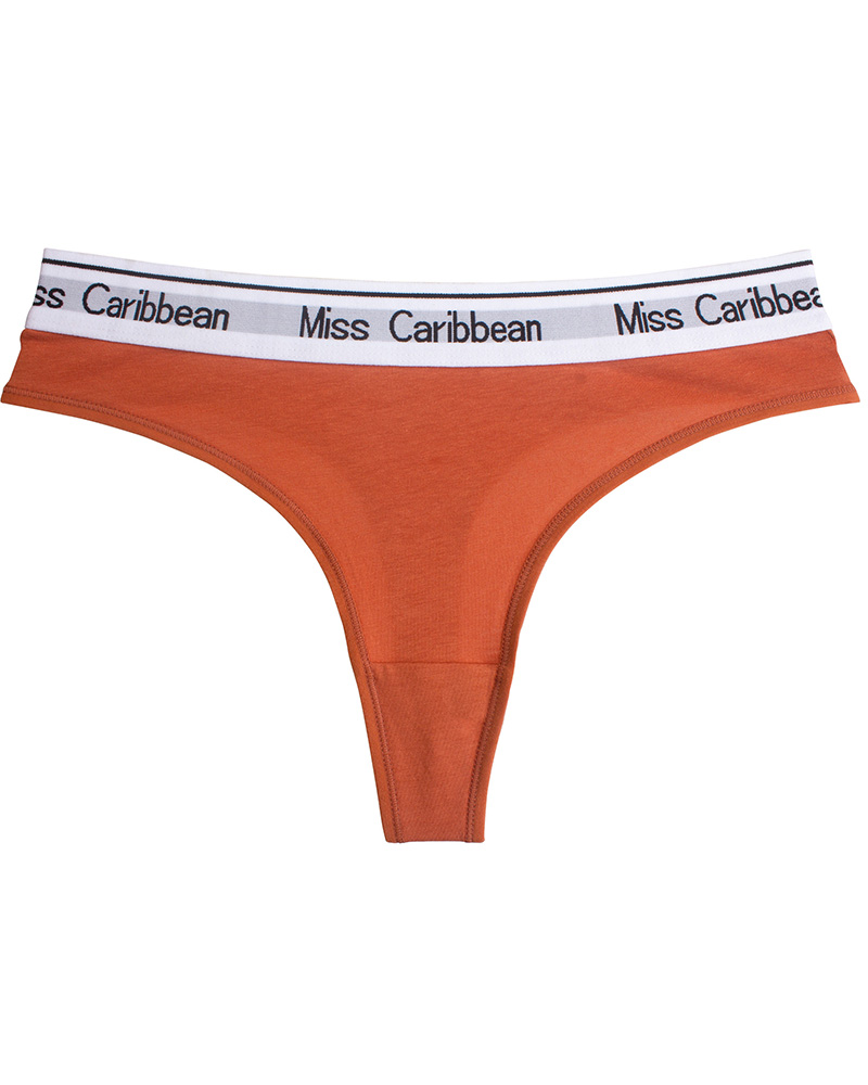 

Letter Print Contrast Binding Panty, Brown