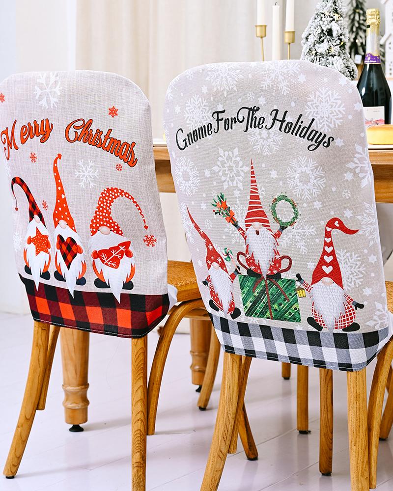 

Christmas Dining Chair Covers Dinner Chair Slipcovers Christmas Chair Seat Back Covers Protector Holidays Home Party Decorations, Blackwhite