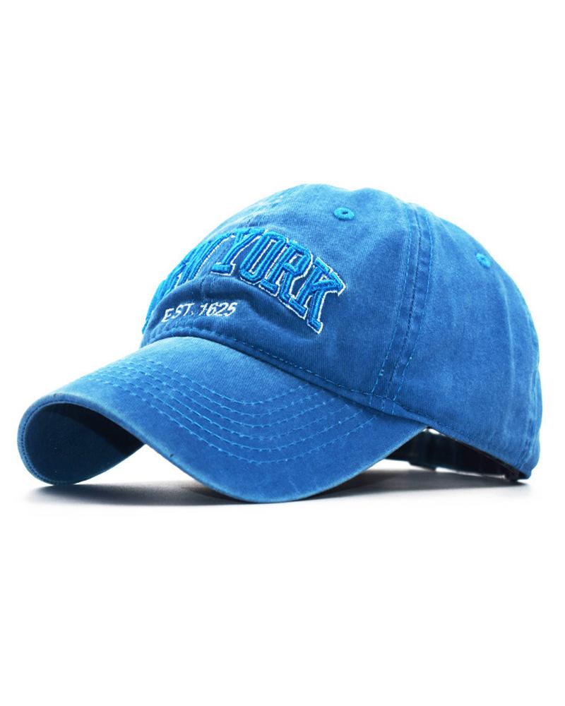 

NEW YORK Letter Embroidery Baseball Cap, Turquoise blue